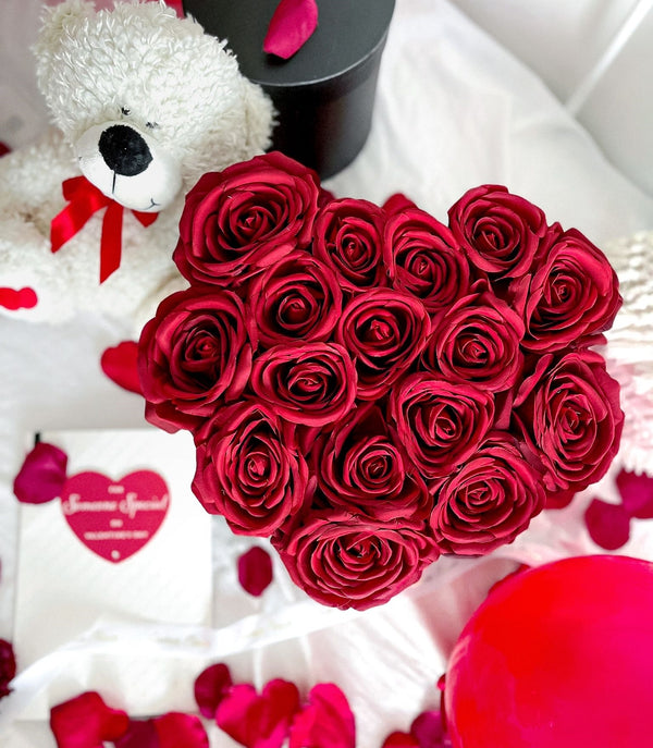 Forever Love Heart Box - Premium Silk Rose