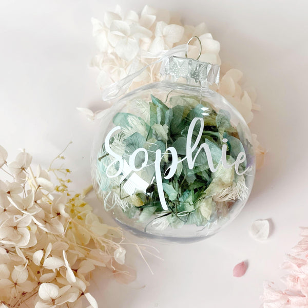 Personalized Flower Confetti Baubles - Christmas